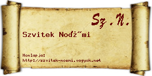 Szvitek Noémi névjegykártya
