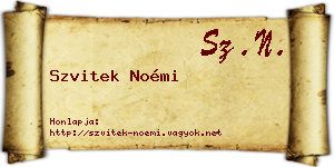 Szvitek Noémi névjegykártya